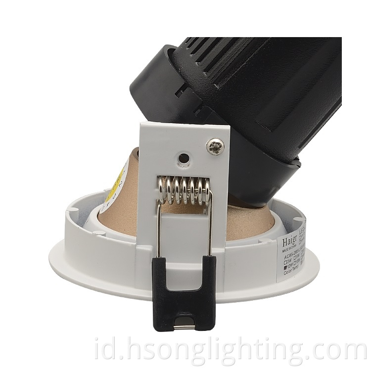 Anti Glare Wall Washer Langit Downlight CRI90 LED Cob Round Recesed Downlight 10W Watt Penuh Untuk Pencahayaan Dalam Ruangan